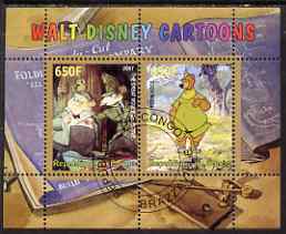 Congo 2007 Walt Disney Cartoons perf s/sheet #01 containing 2 values fine cto used