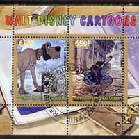 Congo 2007 Walt Disney Cartoons perf s/sheet #02 containing 2 values fine cto used