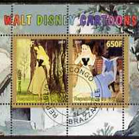 Congo 2007 Walt Disney Cartoons perf s/sheet #03 containing 2 values fine cto used