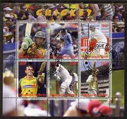 Benin 2007 Cricket perf sheetlet containing 6 values fine cto used