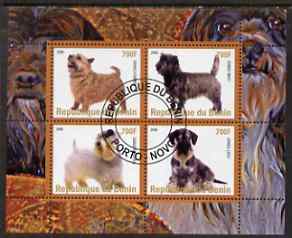Benin 2008 Dogs #1 perf sheetlet containing 4 values fine cto used