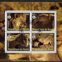 Benin 2008 WWF - Lions perf sheetlet containing 4 values fine cto used