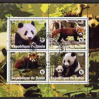 Benin 2008 WWF - Panda Bears perf sheetlet containing 4 values fine cto used