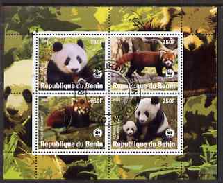 Benin 2008 WWF - Panda Bears perf sheetlet containing 4 values fine cto used