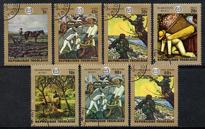Togo 1970 ILO (Paintings) perf set of 7 cto used, SG 713-19*