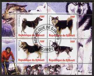 Djibouti 2008 Dogs #1 perf sheetlet containing 4 values fine cto used