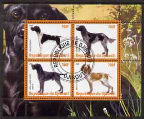 Djibouti 2008 Dogs #3 perf sheetlet containing 4 values fine cto used