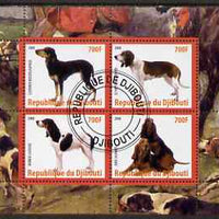 Djibouti 2008 Dogs #4 perf sheetlet containing 4 values fine cto used
