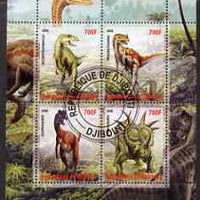 Djibouti 2008 Dinosaurs perf sheetlet containing 4 values fine cto used