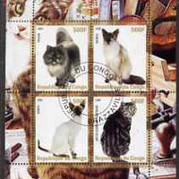 Congo 2008 Domestic Cats #1 perf sheetlet containing 4 values fine cto used