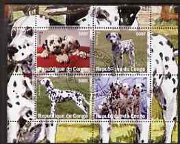 Congo 2008 Dogs #1 (Dalmations) perf sheetlet containing 4 values fine cto used