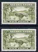 Sierra Leone 1938-44 KG6 Rice Harvesting 5d two good shades (sage-green & olive-green recognised by CW catalogue) both unmounted mint, SG194 & 194var*