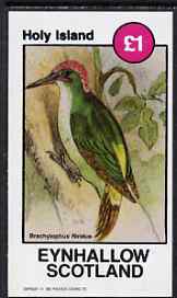 Eynhallow 1982 Green Woodpecker imperf souvenir sheet (£1 value) unmounted mint