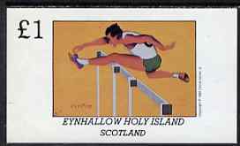 Eynhallow 1981 Hurdling imperf souvenir sheet (£1 value) unmounted mint