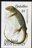 Eynhallow 1983 Ocellated Lizard imperf deluxe sheet (£2 value) unmounted mint
