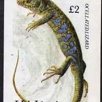 Eynhallow 1983 Ocellated Lizard imperf deluxe sheet (£2 value) unmounted mint