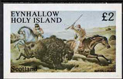 Eynhallow 1983 Wild West imperf deluxe sheet (£2 value - Buffalo Hunt) unmounted mint