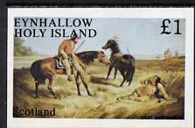 Eynhallow 1983 Wild West imperf souvenir sheet (£1 value - Last War Whoop) unmounted mint