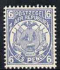 Transvaal 1885-93 General Issue 6d pale dull-blue Perf 12.5 unmounted mint, SG 182