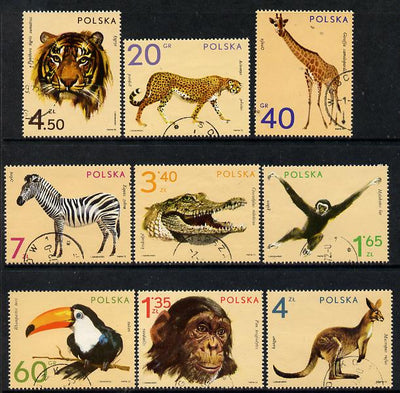 Poland 1972 Zoo Animals set of 9 cto used, SG 2147-55