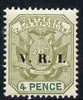Transvaal 1900 V.R.I. overprint on 4d sage-green & green unmounted mint, SG 231