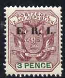 Transvaal 1901-02 E.R.I. overprint on 3d purple & green unmounted mint, SG 240