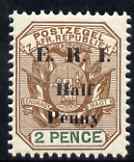 Transvaal 1901 E.R.I. Surcharged 1/2d on 2d brown & green unmounted mint, SG 243
