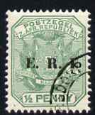 Transvaal 1901-02 E.R.I. overprint on 1/2d green fine cds used, SG 238