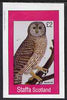 Staffa 1983 Barred Owl imperf deluxe sheet (£2 value) unmounted mint