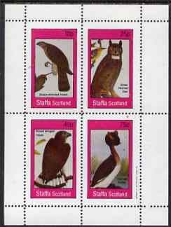 Staffa 1983 Birds (Hawks, Grebe & Owl) perf set of 4 values unmounted mint