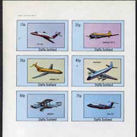 Staffa 1982 Aircraft #7 imperf set of 6 values unmounted mint