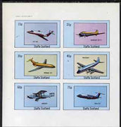 Staffa 1982 Aircraft #7 imperf set of 6 values unmounted mint