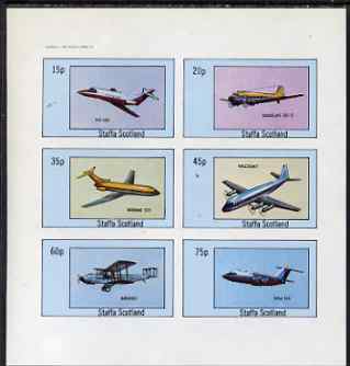 Staffa 1982 Aircraft #7 imperf set of 6 values unmounted mint