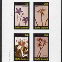 Staffa 1982 Flowers #55 imperf set of 4 values (Bell Flower, Morea, Ixia & Gardenia) unmounted mint