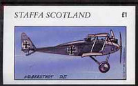 Staffa 1981 Halberstadt DII imperf souvenir sheet (£1 value) unmounted mint