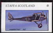 Staffa 1981 Halberstadt DII imperf souvenir sheet (£1 value) unmounted mint