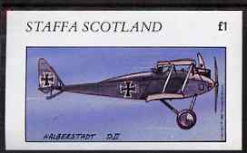 Staffa 1981 Halberstadt DII imperf souvenir sheet (£1 value) unmounted mint