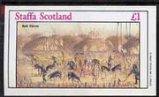 Staffa 1982 N American Indians #05 imperf souvenir sheet (£1 value - Bull Dance) unmounted mint