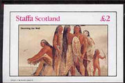 Staffa 1982 N American Indians #05 imperf deluxe sheet (£2 value - Deceiving the Wolf) unmounted mint