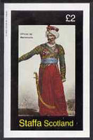 Staffa 1982 Mameluck Officer imperf deluxe sheet (£2 value) unmounted mint