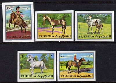 Fujeira 1970 Horses imperf set of 5 unmounted mint (Mi 582-6B)