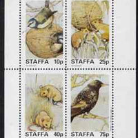Staffa 1982 Wildlife perf set of 4 values unmounted mint (Blue Tit, Mouse, Starling)