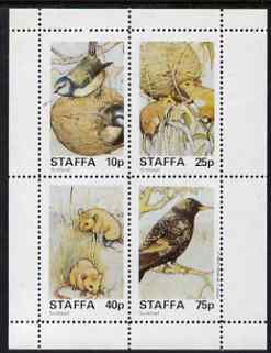 Staffa 1982 Wildlife perf set of 4 values unmounted mint (Blue Tit, Mouse, Starling)