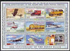 Guyana 1992 Anniversaries scarce opt in red (Albertville Olympics) on sheetlet of 9 (150th Anniversary of Penny Black and Thurn & Taxis Postal Anniversary - Mail Transport) unmounted mint
