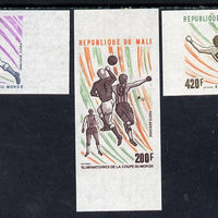 Mali 1977 Football World Cup Elimination imperf set of 3 from limited printing unmounted mint, as SG 605-07