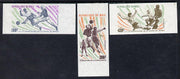 Mali 1977 Football World Cup Elimination imperf set of 3 from limited printing unmounted mint, as SG 605-07
