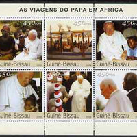 Guinea - Bissau 2003 Pope's Travels to Africa perf sheetlet containing 6 x 450 values unmounted mint Mi 2620-25