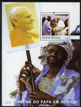 Guinea - Bissau 2003 Pope's Travels to Africa perf s/sheet containing 1 x 4000 value unmounted mint Mi BL 444