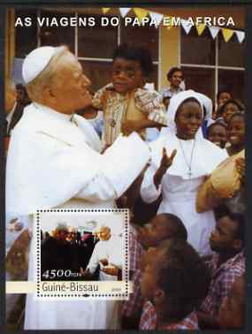 Guinea - Bissau 2003 Pope's Travels to Africa perf s/sheet containing 1 x 4500 value unmounted mint