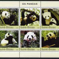 Guinea - Bissau 2003 Pandas perf sheetlet containing 6 x 450 values unmounted mint Mi 2590-95